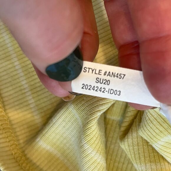 Madewell Ribbed Westville Tank Top Crisp Pear Yellow Small Summer - Picture 4 of 7